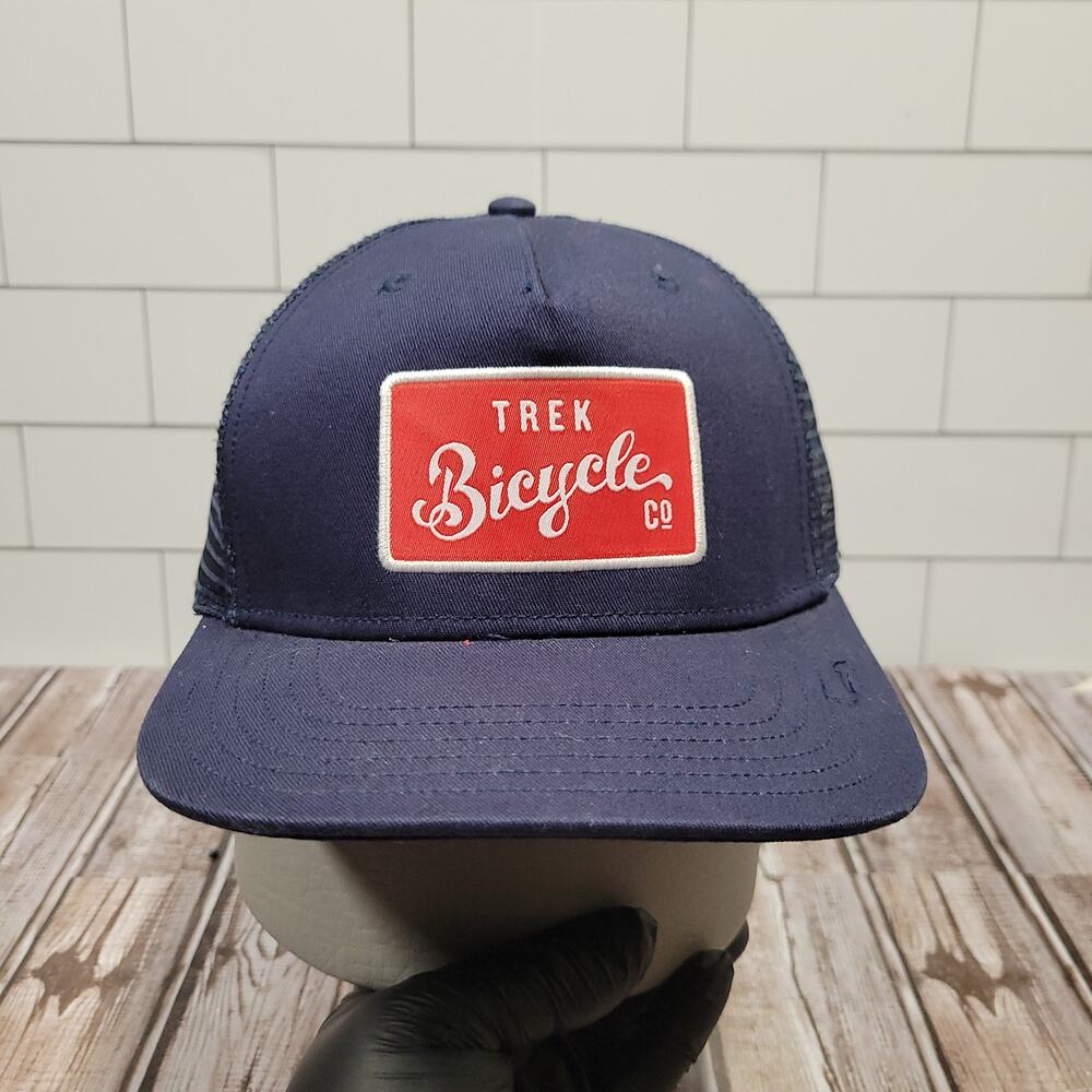 Trek Bicycle Co Sportiqe Mesh Trucker Snapback Hat Navy Red One Size Adult